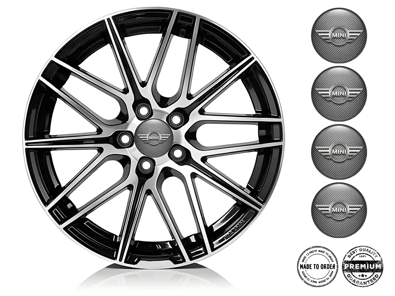 Mini Cooper Domed Stickers Style High-Quality Rim Labels